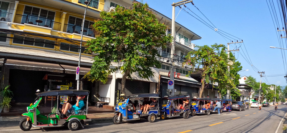 Tuk-Tuk Ride Across Chiang Mai for A Thai Cooking Class Adventure